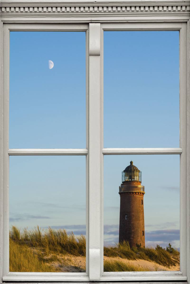 queence Wandsticker »Leuchtturm«, Wandsticker, Wandbild, selbstklebend, 3D, Fenster von queence
