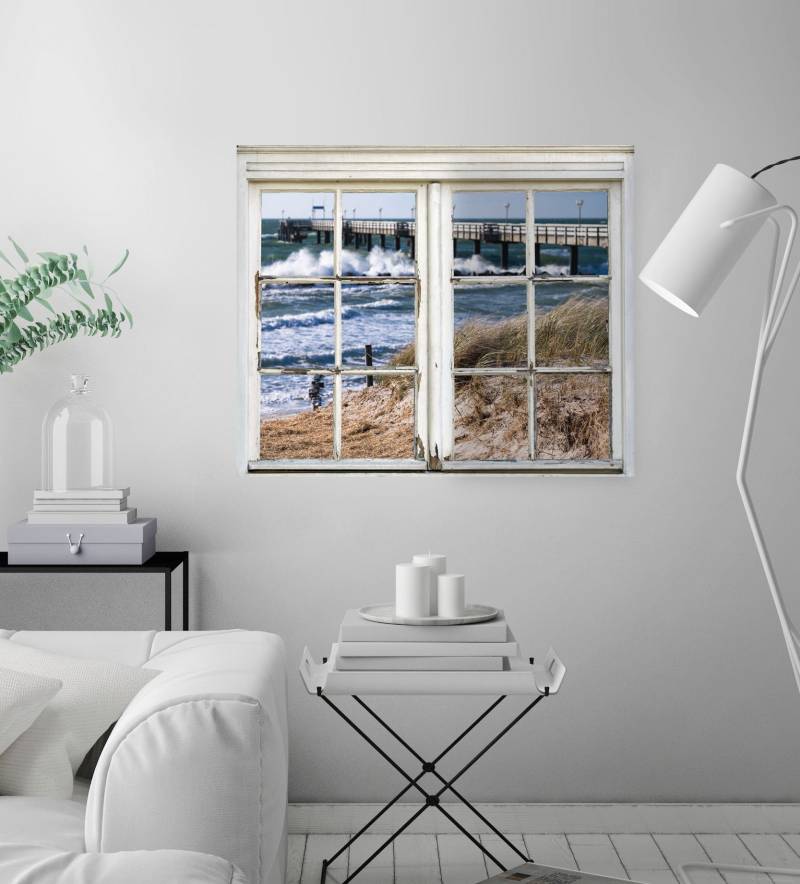 queence Wandsticker »Steg im Meer«, Wandsticker, Wandbild, Steg, Meer, selbstklebend von queence