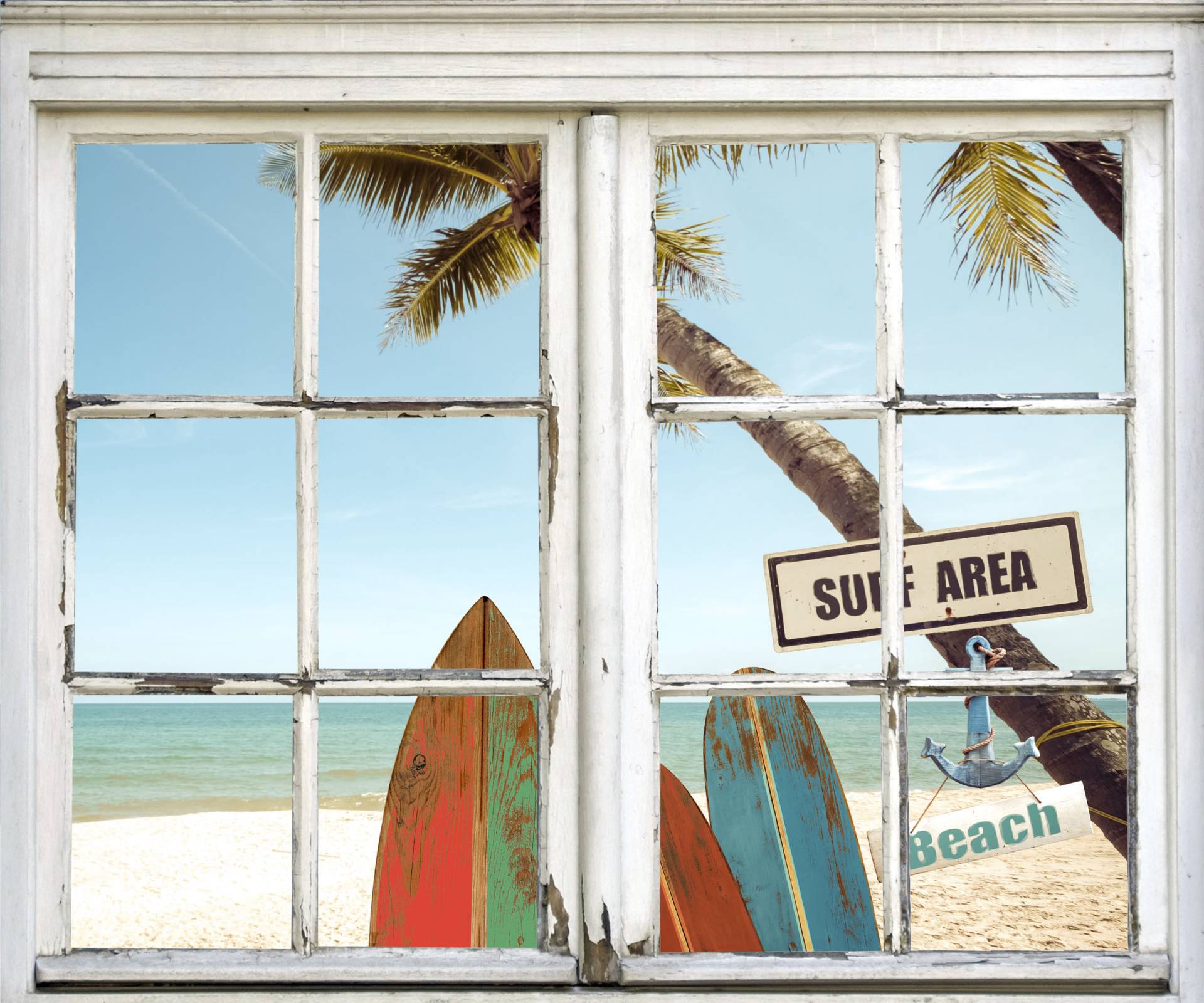 queence Wandsticker »Surf Area Beach«, Wandsticker, Wandbild, selbstklebend, Surfer queence Wandsticker »Surf Area Beach«, Wandsticker, Wandbild, selbstklebend, Surfer von queence
