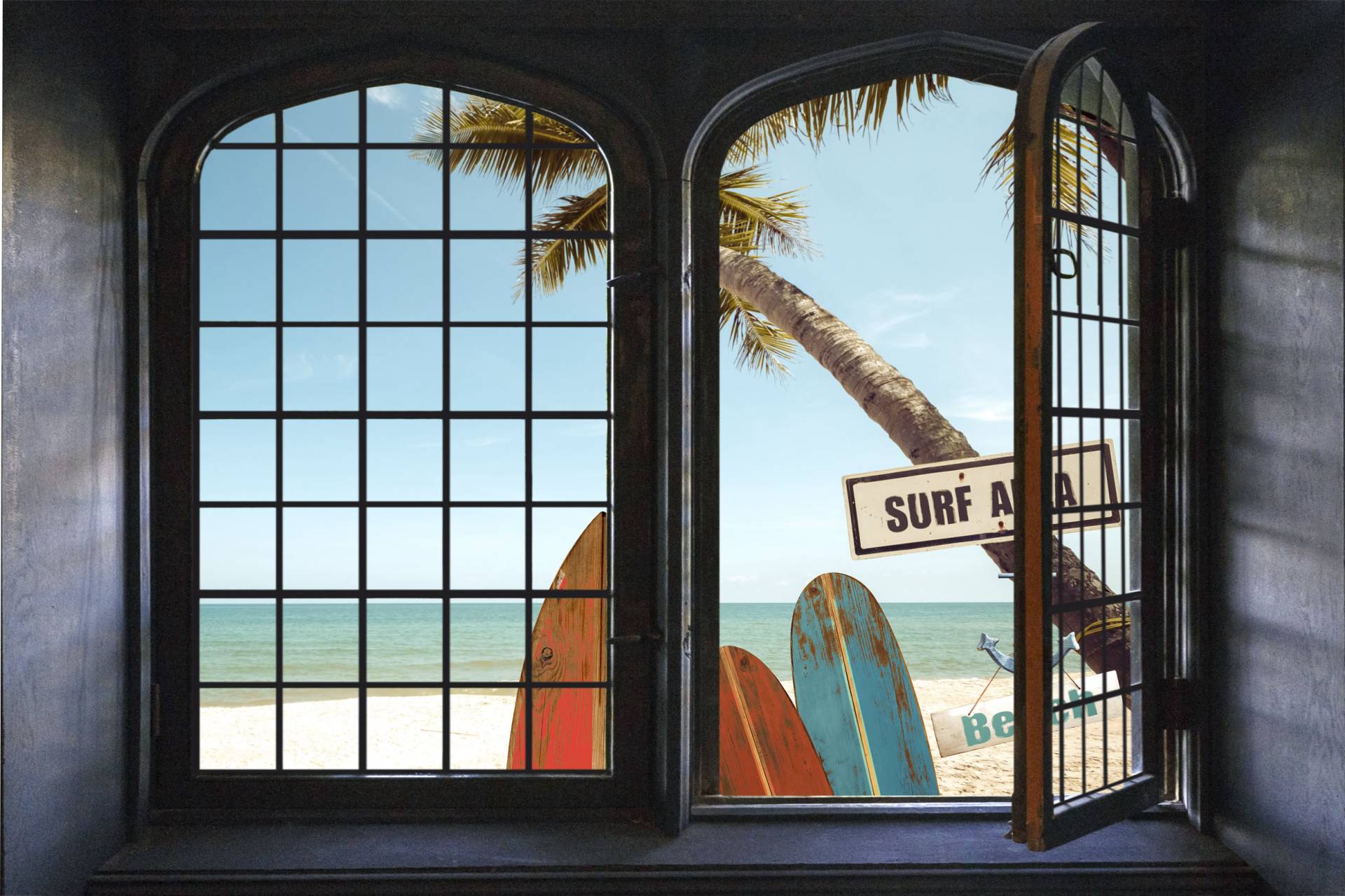 queence Wandsticker »Surf«, Wandsticker, Wandbild, selbstklebend, 3D, Fenster queence Wandsticker »Surf«, Wandsticker, Wandbild, selbstklebend, 3D, Fenster von queence