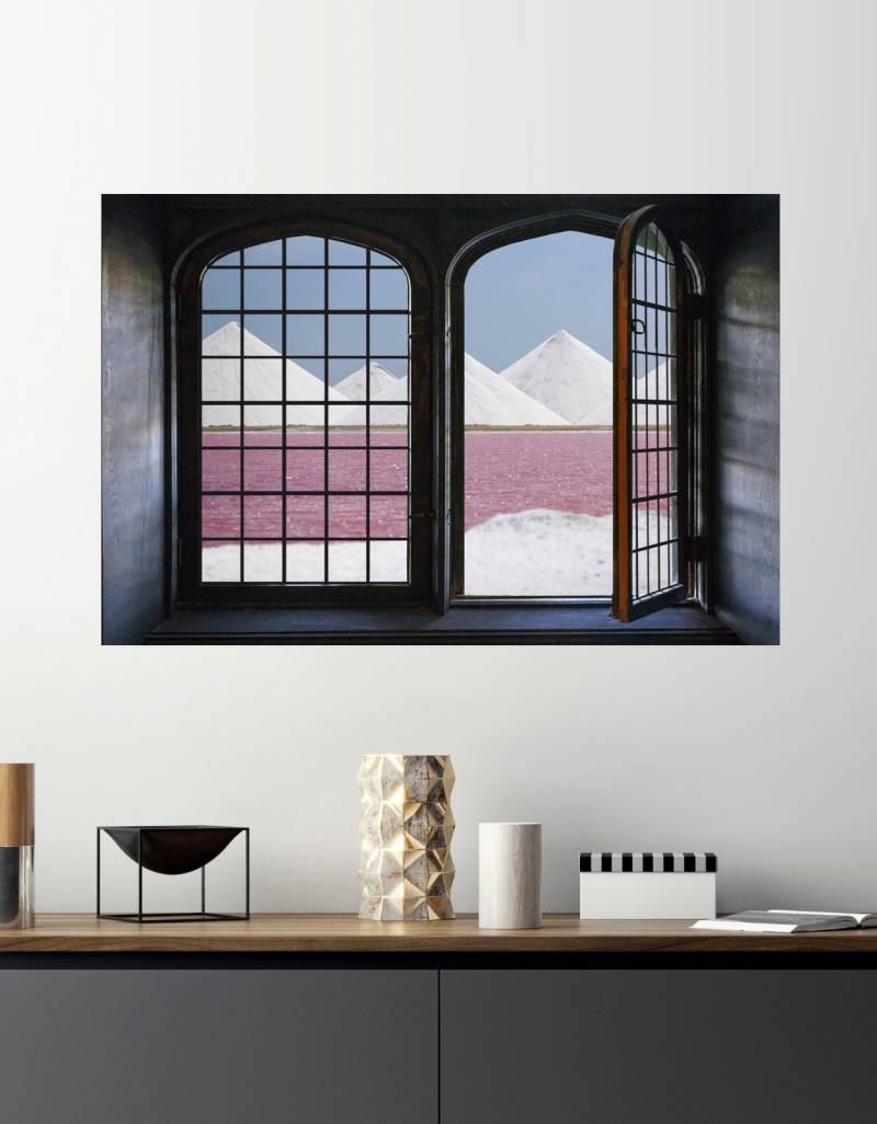 queence Wandsticker »Traum in Rosa«, Wandsticker, Wandbild, selbstklebend, 3D, Fenster von queence