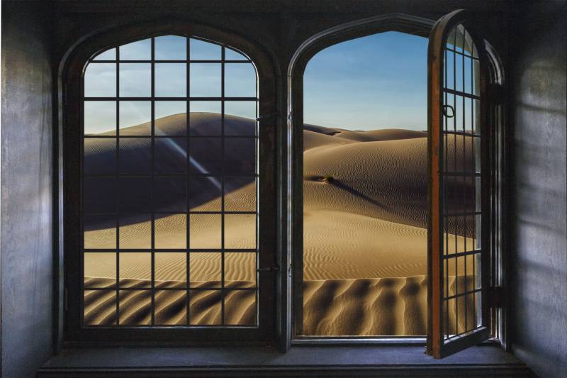 queence Wandsticker »Wüste«, Wandsticker, Wandbild, selbstklebend, 3D, Fenster von queence