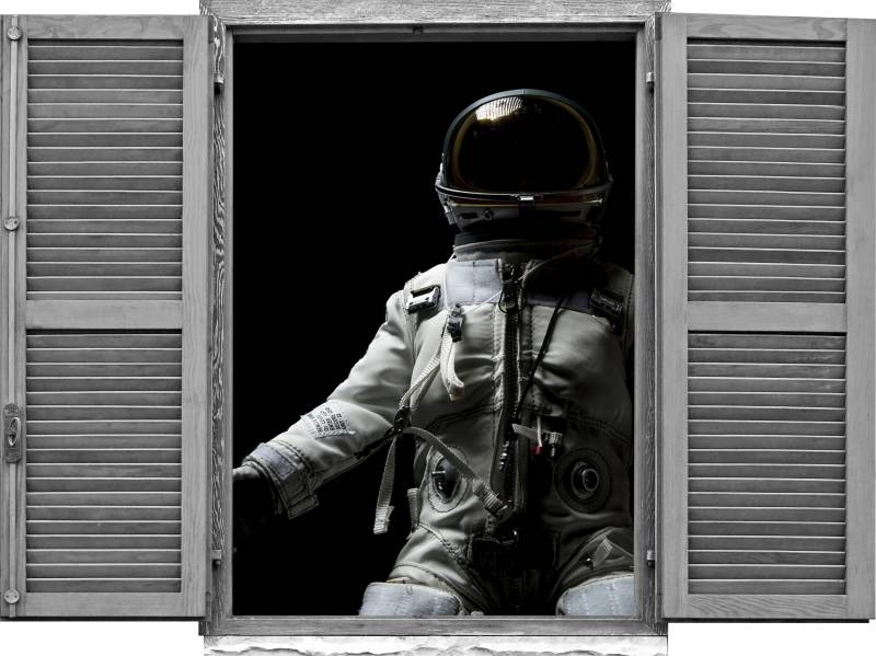queence Wandtattoo »Astronaut«, (1 St.), Wandsticker, Wandbild, selbstklebend, 3D, Fenster von queence