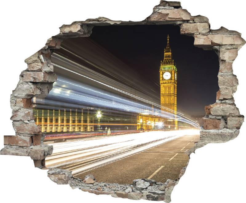 queence Wandtattoo »Big Ben«, (1 St.), Wandsticker, Wandbild, selbstklebend, 3D, Wanddurchbruch von queence