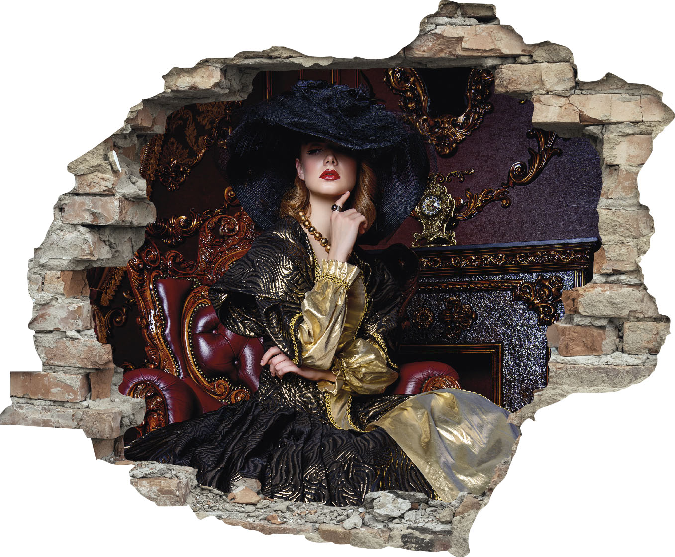 queence Wandtattoo »Frau«, (1 St.), Wandsticker, Wandbild, selbstklebend, 3D, Wanddurchbruch von queence