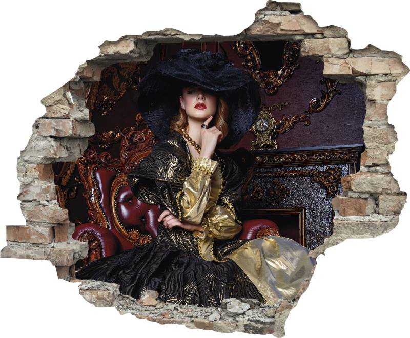 queence Wandtattoo »Frau«, (1 St.), Wandsticker, Wandbild, selbstklebend, 3D, Wanddurchbruch von queence