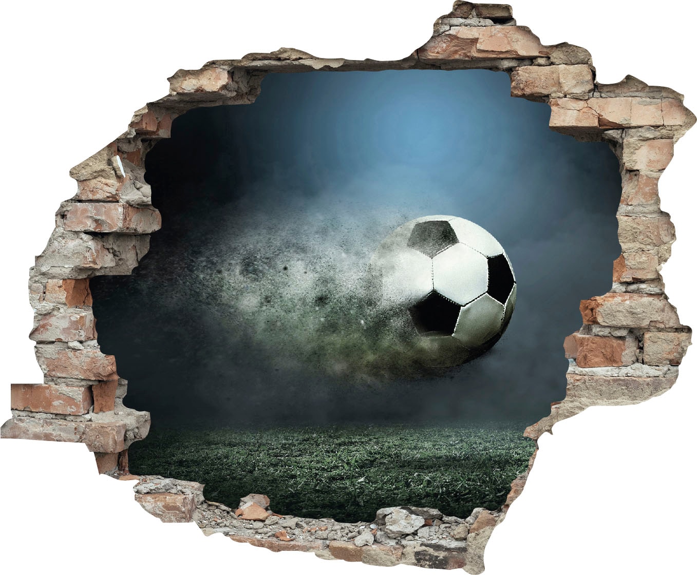 queence Wandtattoo »Fussball«, (1 St.), Wandsticker, Wandbild, selbstklebend, 3D, Wanddurchbruch von queence