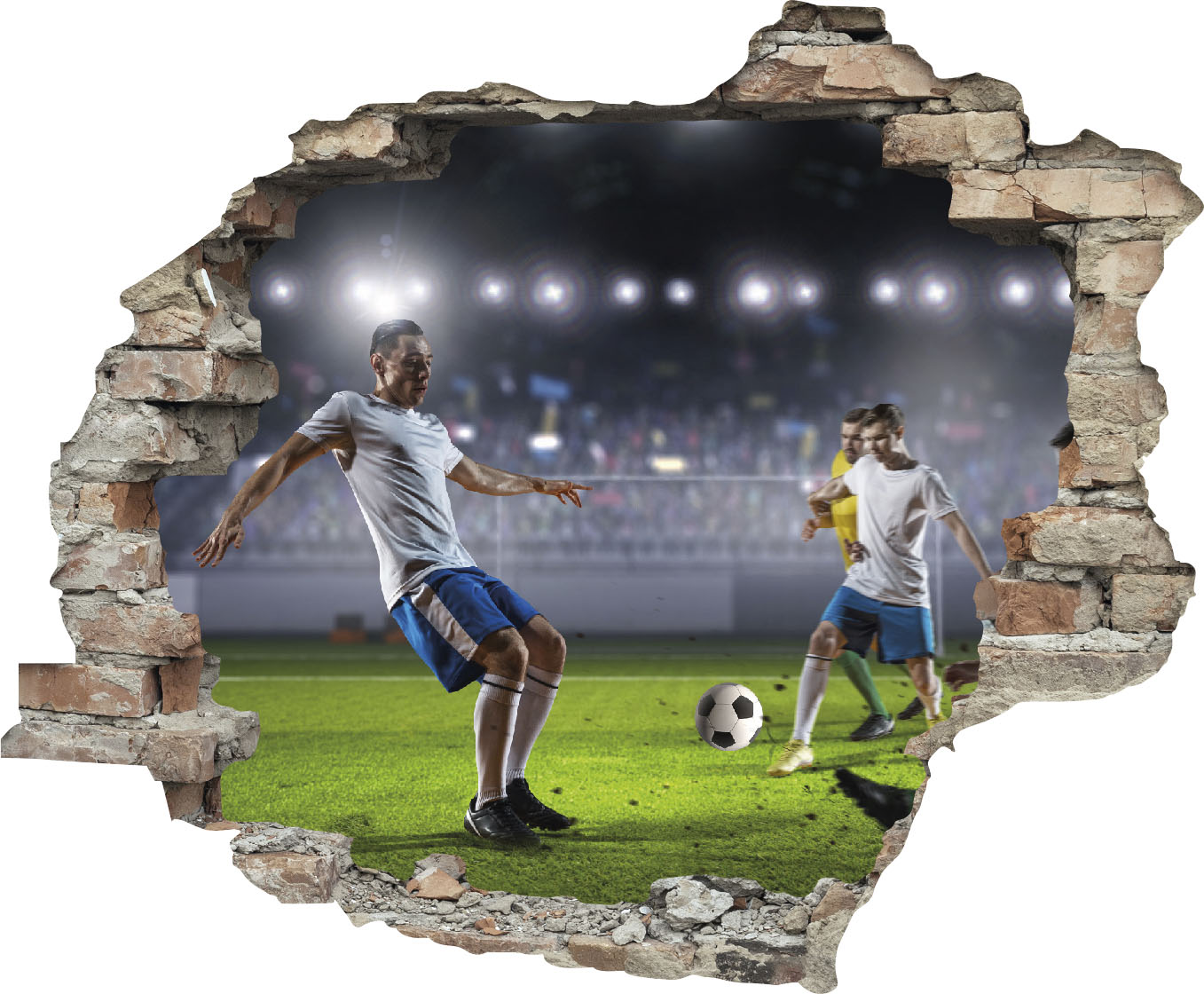 queence Wandtattoo »Fussball«, (1 St.), Wandsticker, Wandbild, selbstklebend, 3D, Wanddurchbruch von queence