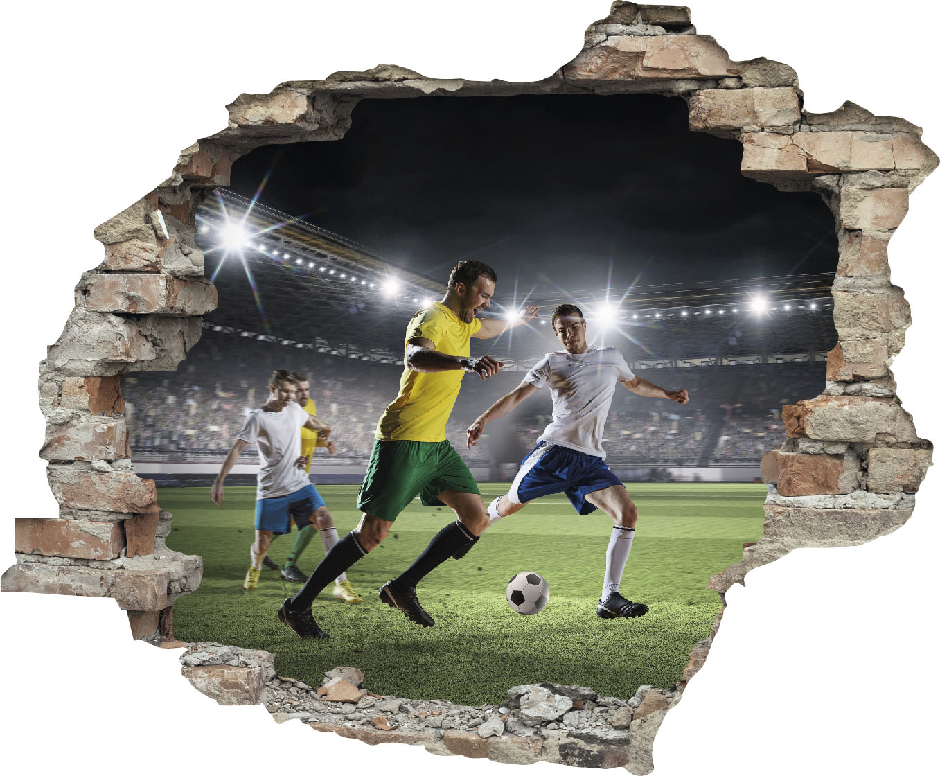 queence Wandtattoo »Fussball«, (1 St.), Wandsticker, Wandbild, selbstklebend, 3D, Wanddurchbruch von queence