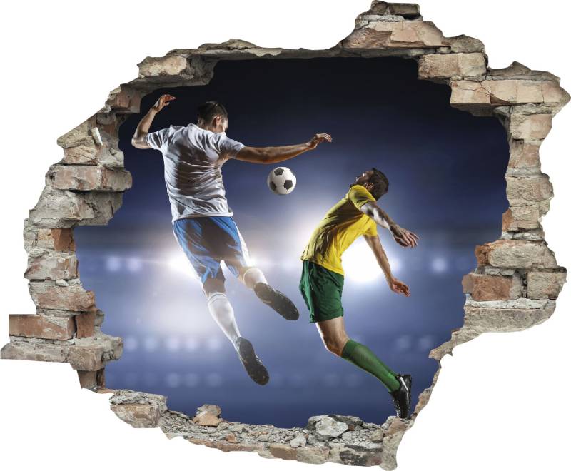 queence Wandtattoo »Fussball«, (1 St.), Wandsticker, Wandbild, selbstklebend, 3D, Wanddurchbruch von queence