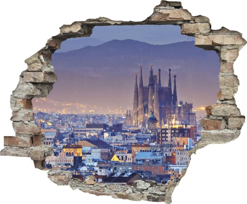 queence Wandtattoo »Stadt«, (1 St.), Wandsticker, Wandbild, selbstklebend, 3D, Wanddurchbruch von queence