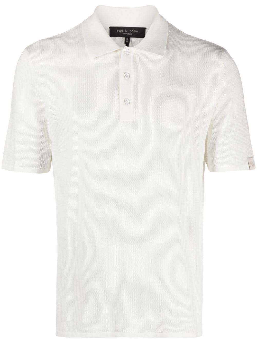 rag & bone Harvey ribbed-knit polo shirt - White von rag & bone