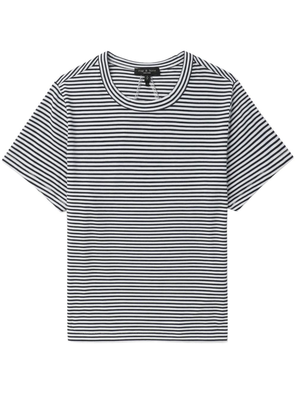 rag & bone Luca striped cotton T-shirt - Black von rag & bone