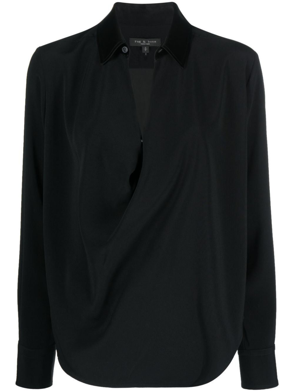 rag & bone Philippa draped satin blouse - Black von rag & bone