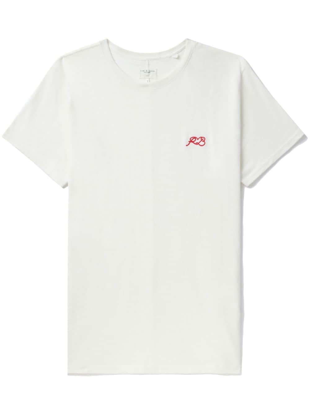rag & bone logo-embroidered cotton T-shirt - White von rag & bone