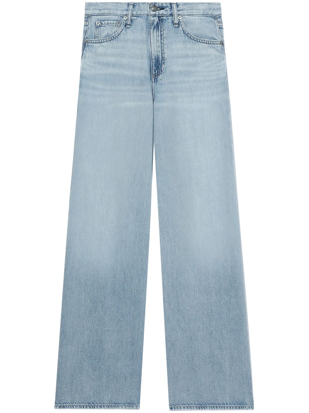 rag & bone logo-patch wide-leg jeans - Blue von rag & bone