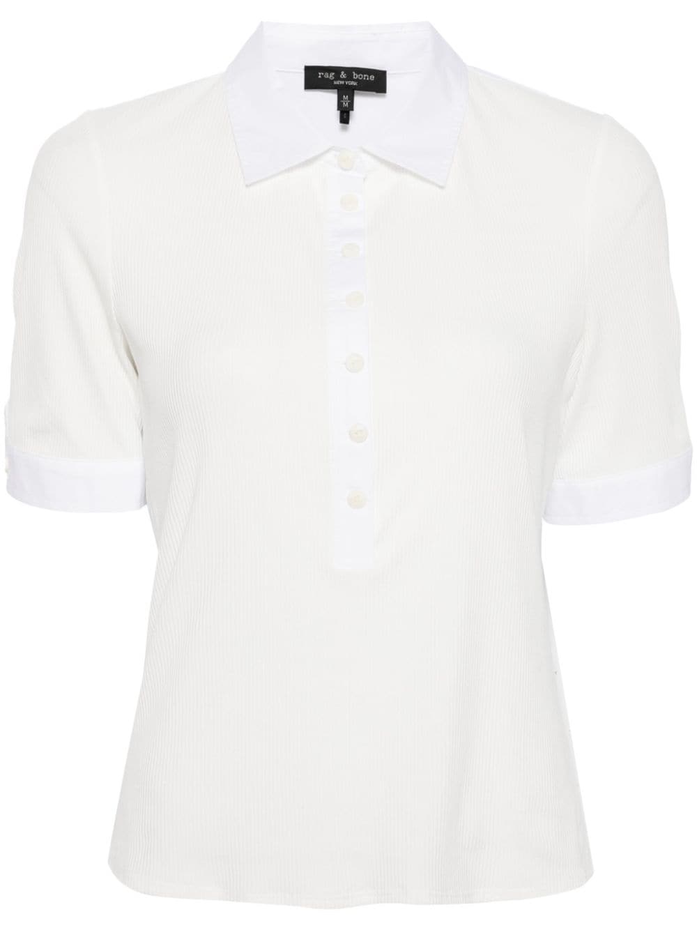 rag & bone ribbed cotton-modal blend polo shirt - White von rag & bone