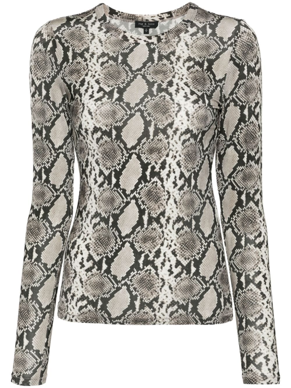 rag & bone snakeskin-print cotton T-shirt - Neutrals von rag & bone