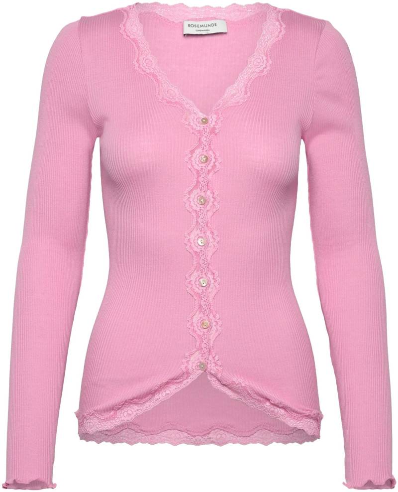 rosemunde Strickjacke »Babette Silk Cardigan«, wunderschöner Vintage-Spitzenbesatz, wertige Perlmuttknopfleiste von rosemunde