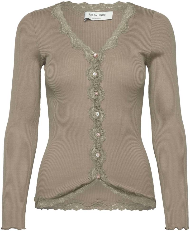 rosemunde Strickjacke »Babette Silk Cardigan«, wunderschöner Vintage-Spitzenbesatz, wertige Perlmuttknopfleiste von rosemunde
