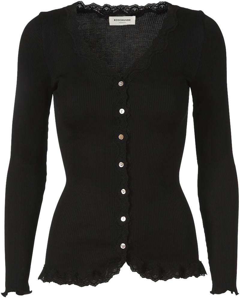 rosemunde Strickjacke »Babette Silk Cardigan«, wunderschöner Vintage-Spitzenbesatz, wertige Perlmuttknopfleiste von rosemunde
