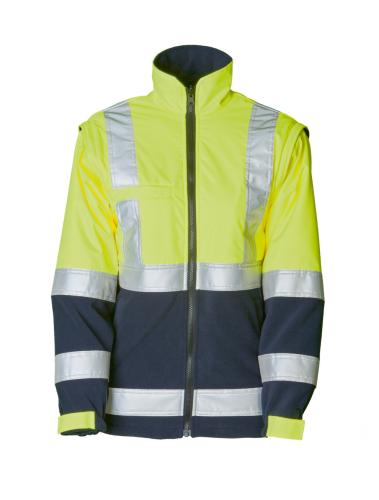 rukka Balta Fleece Security Jacke EN ISO 20471 Kl. 1 - fluorescent lemon/ navy (Grösse: 4XL) von rukka