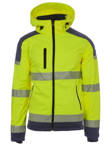 rukka Montreal Soft Shell Jacke EN ISO 20471 Kl. 2 - fluorescent lemon/ navy (Grösse: S) von rukka