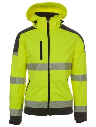 rukka Montreal Soft Shell Jacke EN ISO 20471 Kl. 2 - fluorescent lemon/black (Grösse: M) von rukka