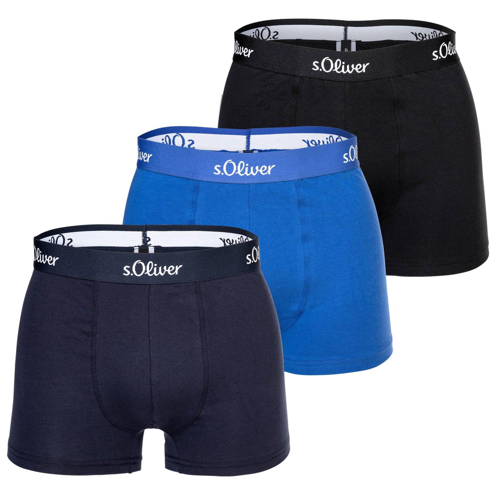 Boxershort 3er Pack Stretch Herren Blau L von s. Oliver