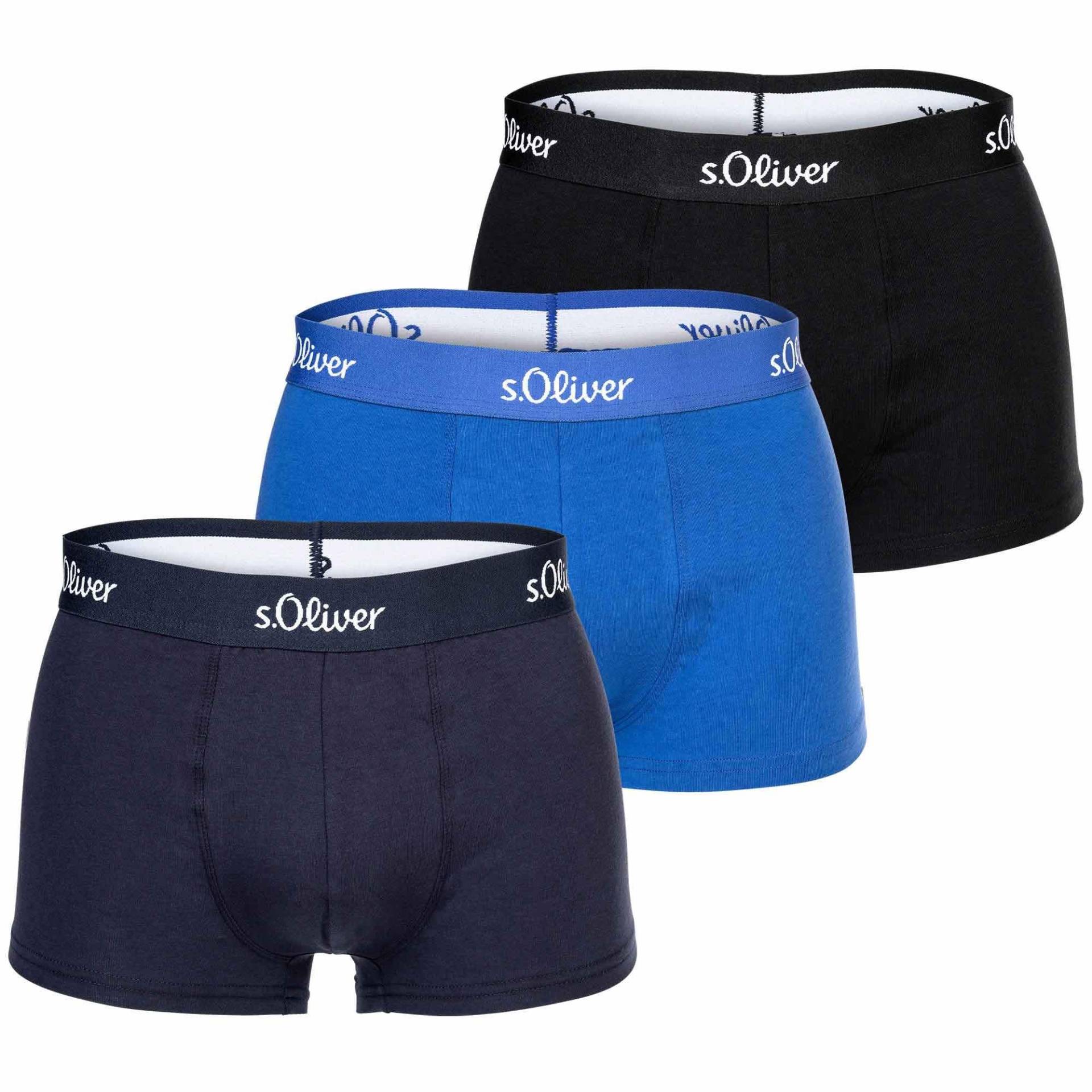 Boxershort 3er Pack Stretch Herren Blau M von s. Oliver