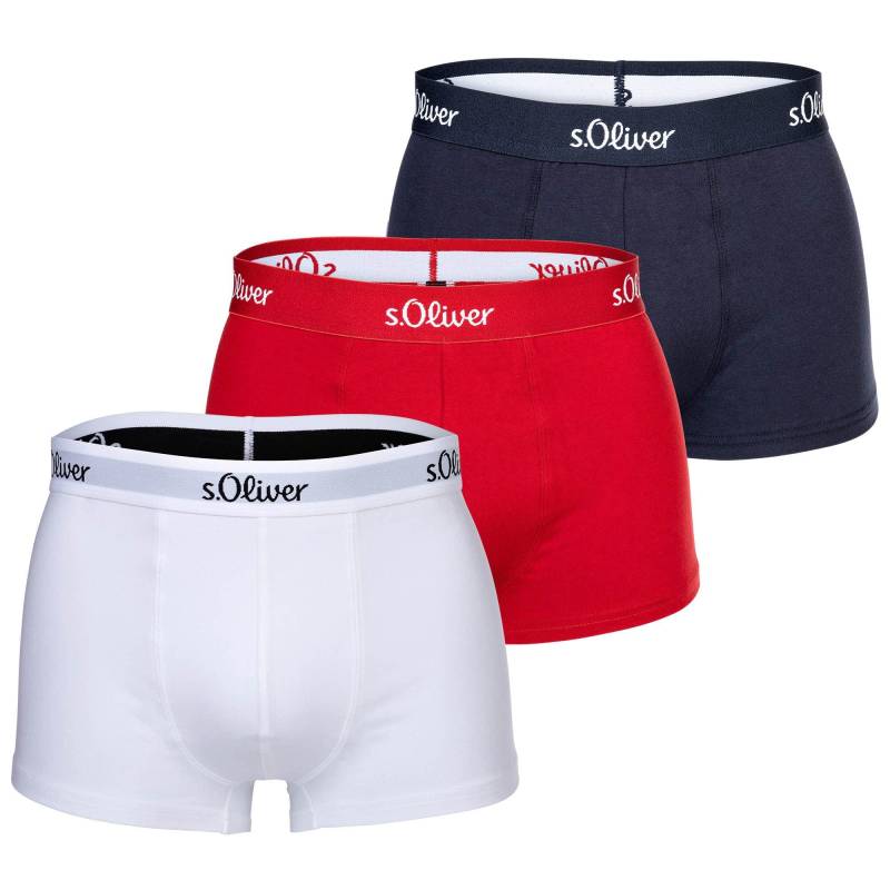 Boxershort 3er Pack Stretch Herren Rot Bunt L von s. Oliver