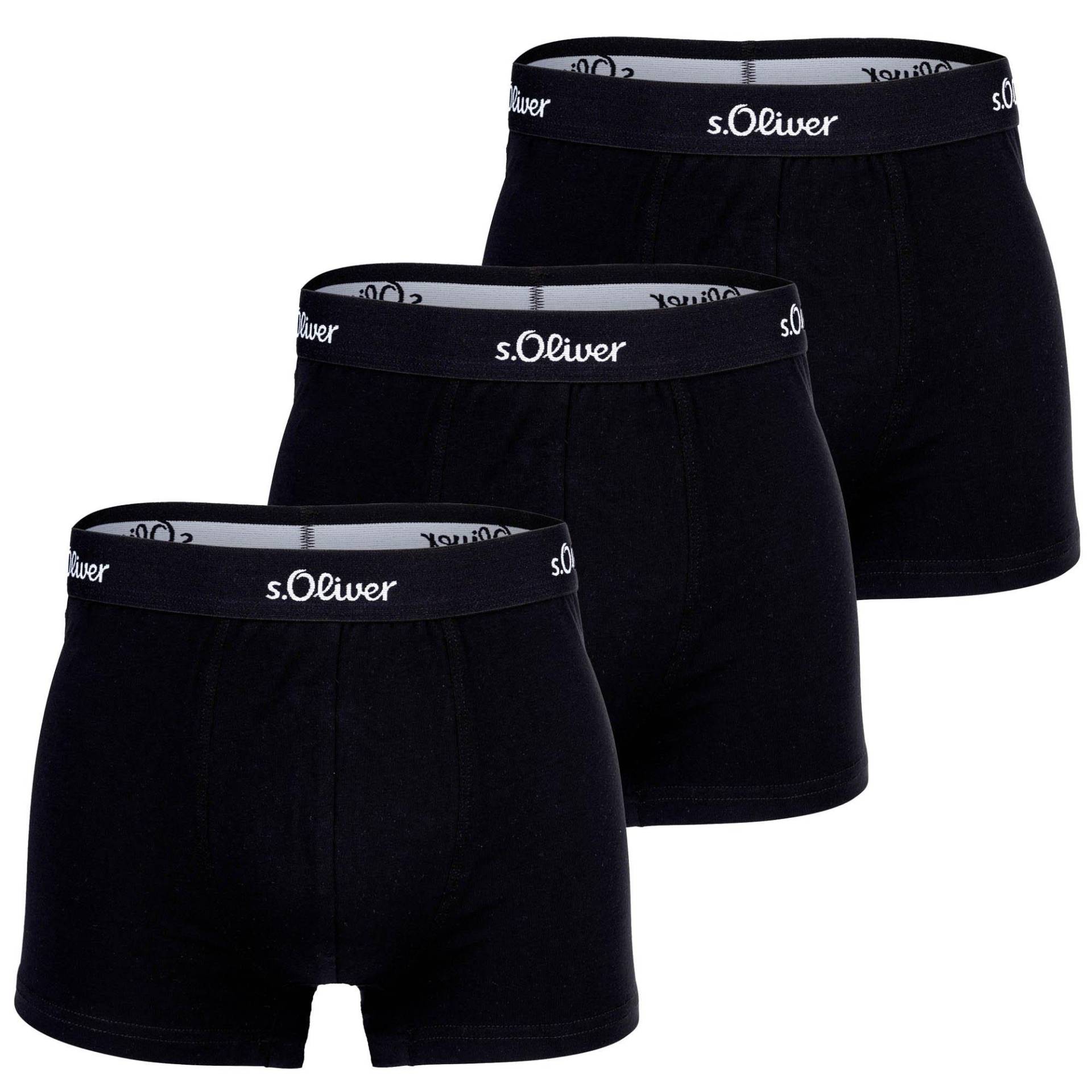 Boxershort 3er Pack Stretch Herren Schwarz M von s. Oliver