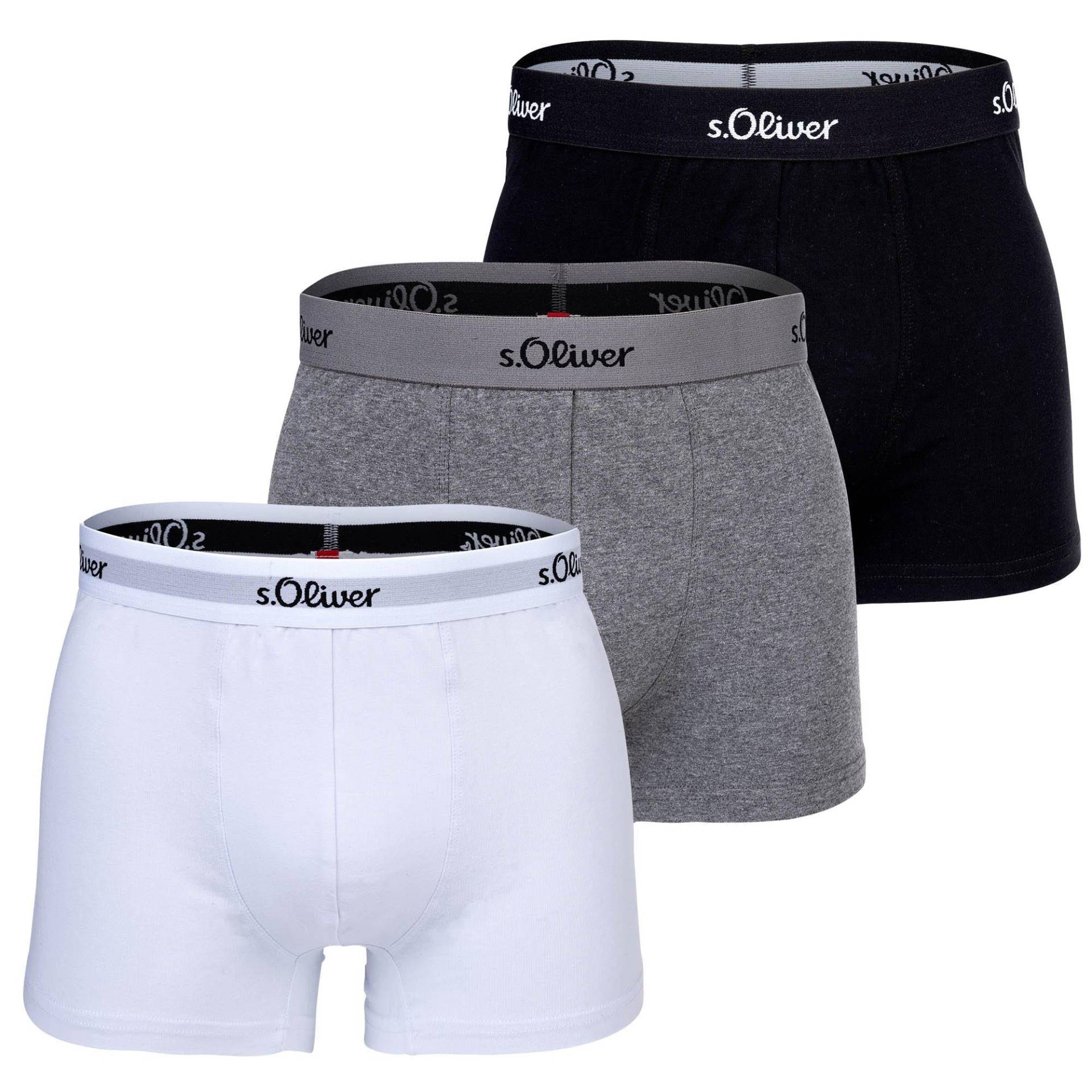 Boxershort 3er Pack Stretch Herren Taubengrau M von s. Oliver