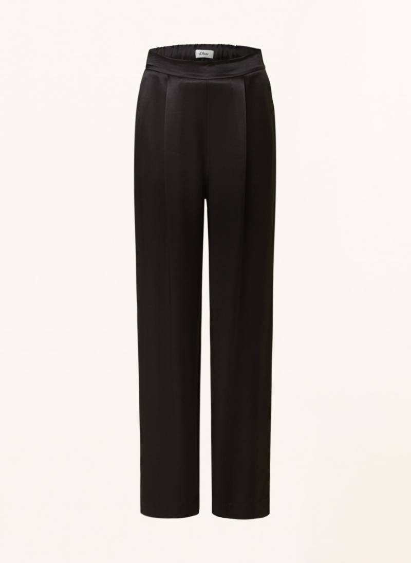 S.Oliver Black Label Marlenehose Aus Satin schwarz von s.Oliver BLACK LABEL