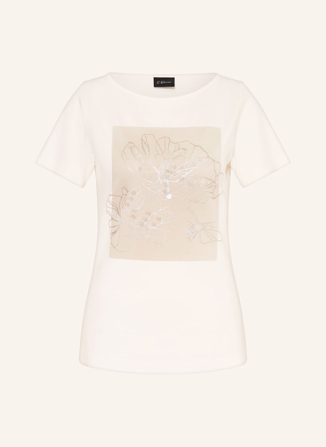 S.Oliver Black Label T-Shirt Mit Pailletten weiss von s.Oliver BLACK LABEL
