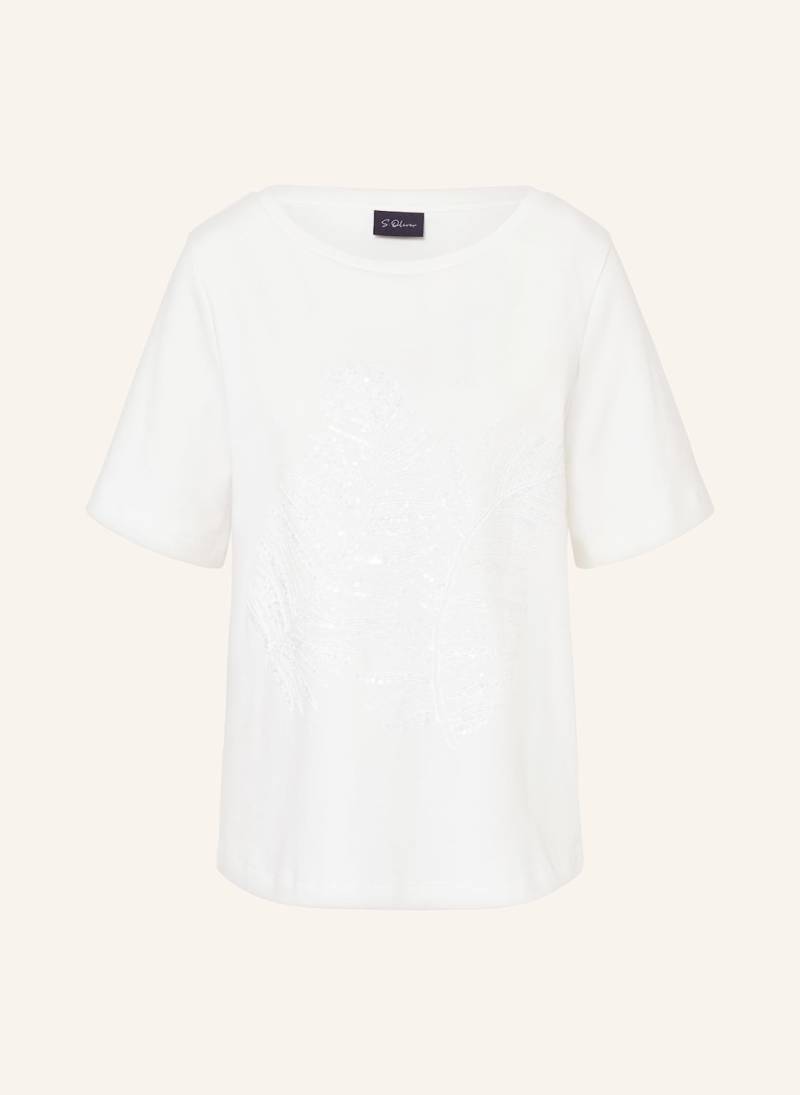S.Oliver Black Label T-Shirt Mit Pailletten weiss von s.Oliver BLACK LABEL