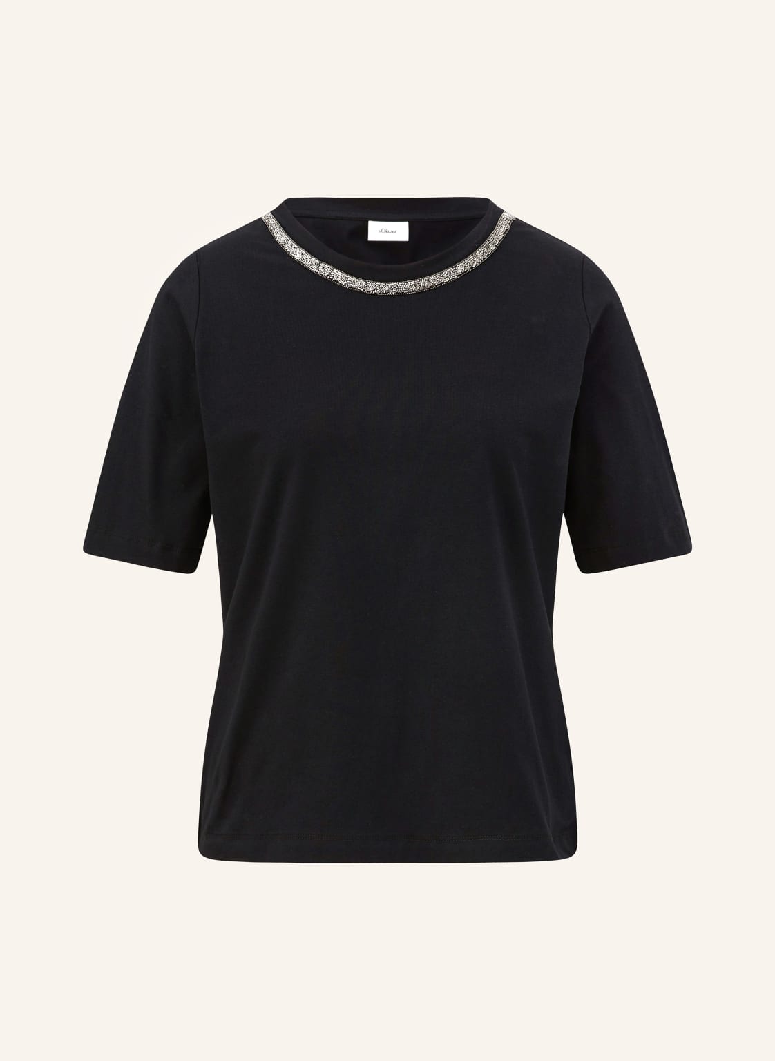 S.Oliver Black Label T-Shirt Mit Schmucksteinen schwarz von s.Oliver BLACK LABEL