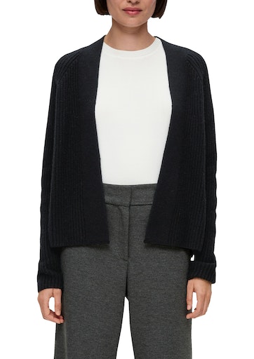 s.Oliver BLACK LABEL Cardigan, mit Flachstrickbündchen am Ausschnitt vorne von s.Oliver BLACK LABEL