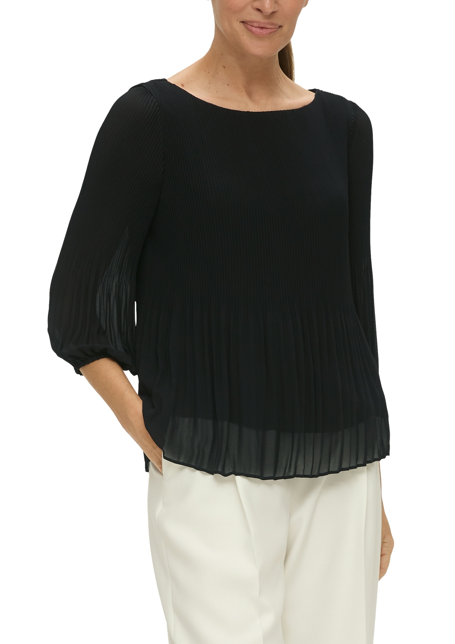 s.Oliver BLACK LABEL Klassische Bluse, mit Plisseefalten s.Oliver BLACK LABEL Klassische Bluse, mit Plisseefalten von s.Oliver BLACK LABEL