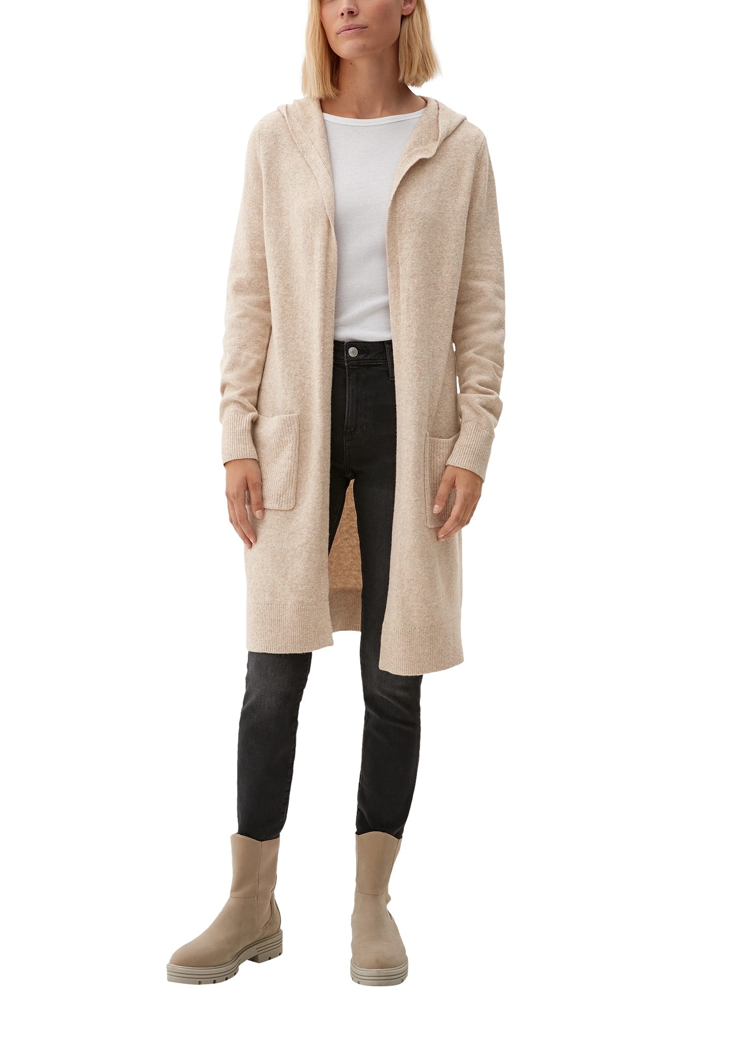 s.Oliver Kapuzenstrickjacke, ohne Verschluss, mit Seitentaschen s.Oliver Kapuzenstrickjacke, ohne Verschluss, mit Seitentaschen von s.Oliver