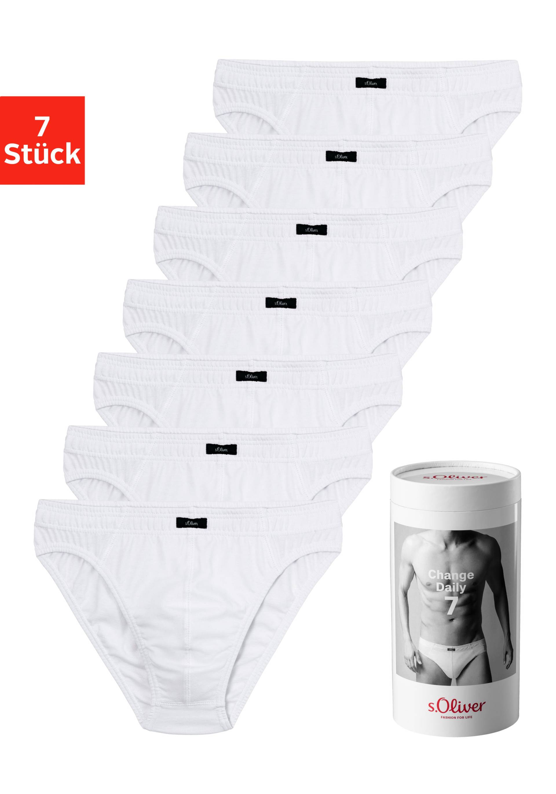 s.Oliver Slip »Herren Unterhose«, (Packung, 7 St.), Wochenration in einer Dose von s.Oliver