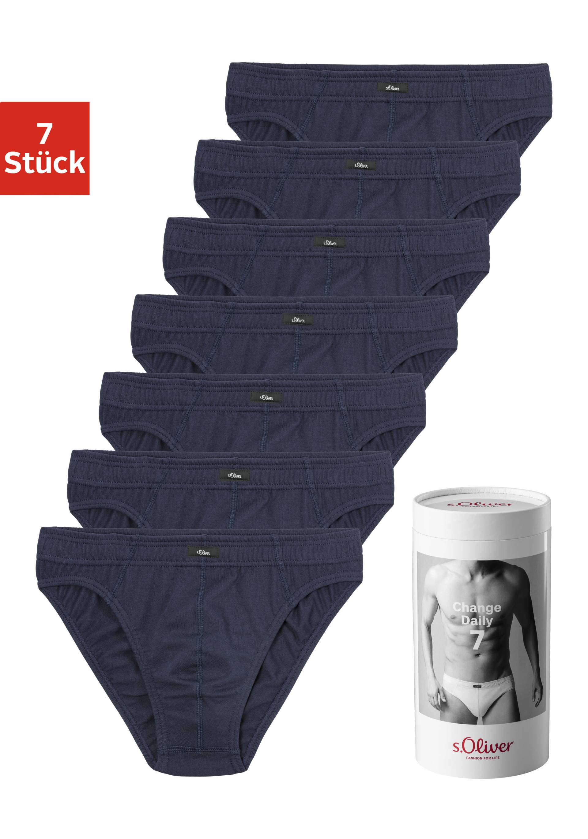 s.Oliver Slip »Herren Unterhose«, (Packung, 7 St.), Wochenration in einer Dose von s.Oliver