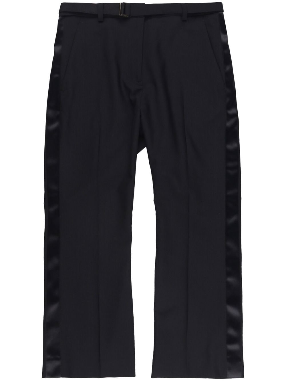 sacai Suting satin-panel cropped trousers - Black von sacai