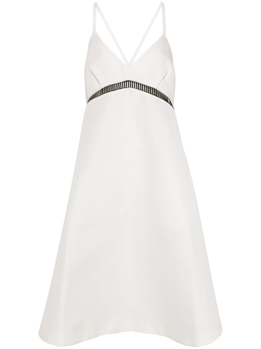 sacai V-neck midi dress - White von sacai