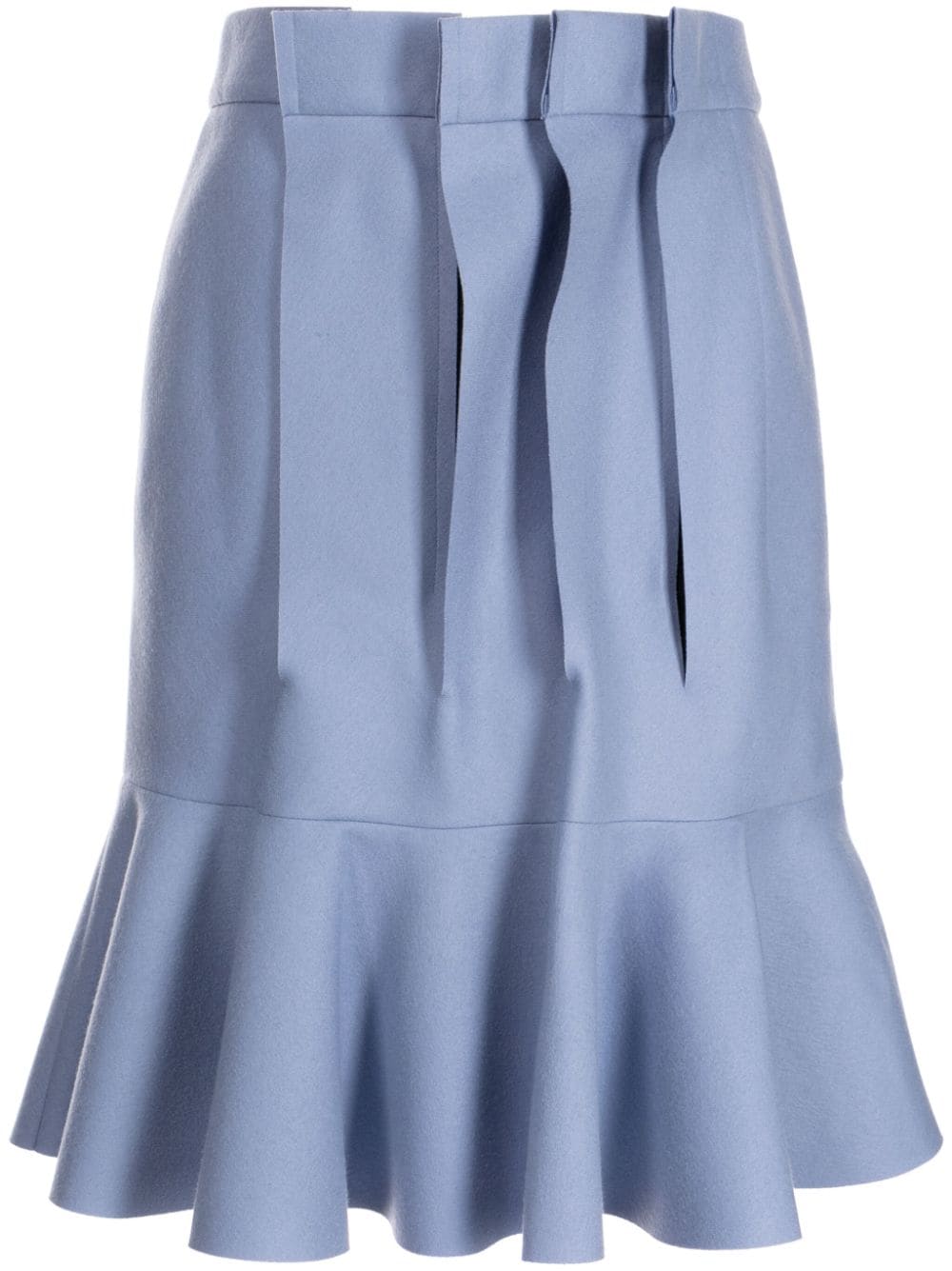 sacai asymmetric pleated wool skirt - Blue von sacai