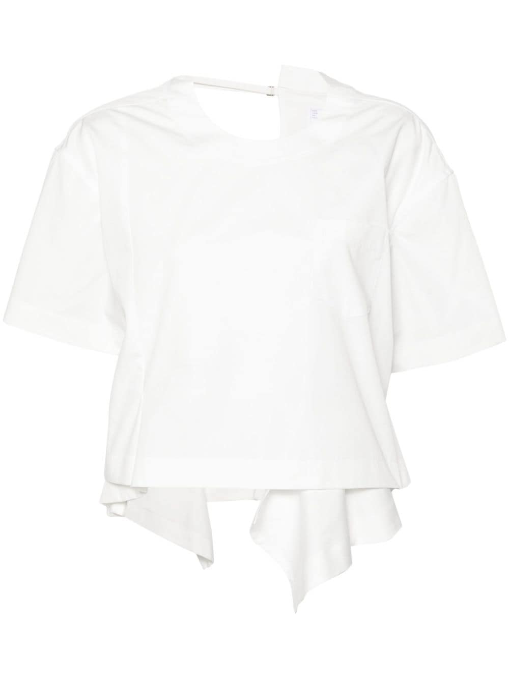 sacai asymmetric poplin T-shirt - White von sacai