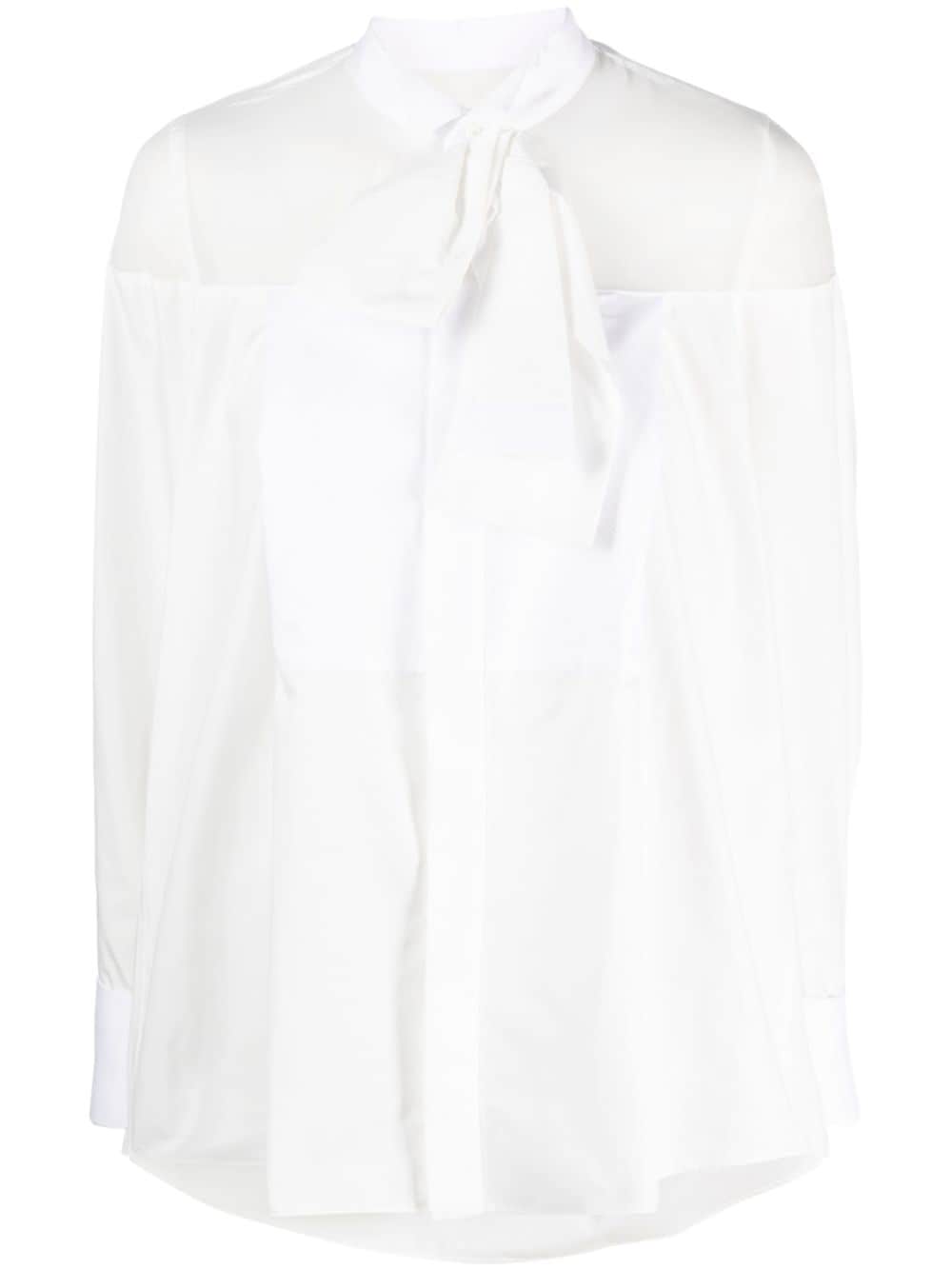 sacai attached-detail sheer-panels shirt - White von sacai