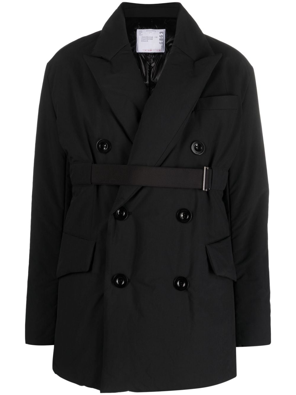 sacai belted double-breasted blazer - Black von sacai