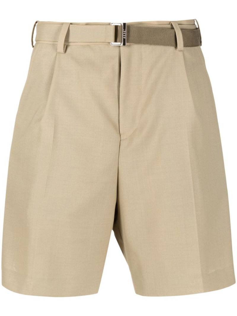 sacai belted-waist bermuda shorts - Neutrals von sacai