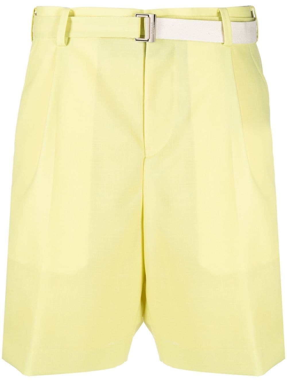 sacai belted-waist bermuda shorts - Yellow von sacai
